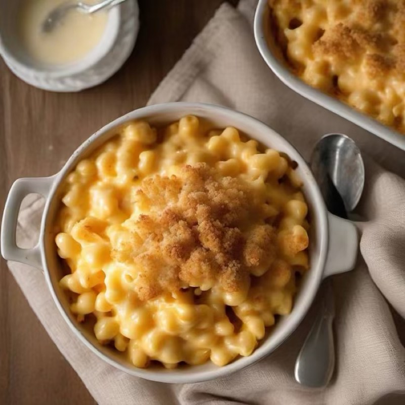 AI-generated illustration of Baked Macaroni and Cheese
