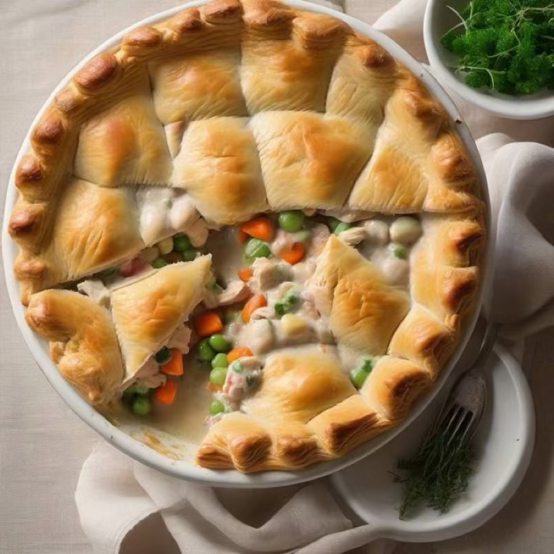 AI-generated illustration of Double-Crust Chicken Pot Pie