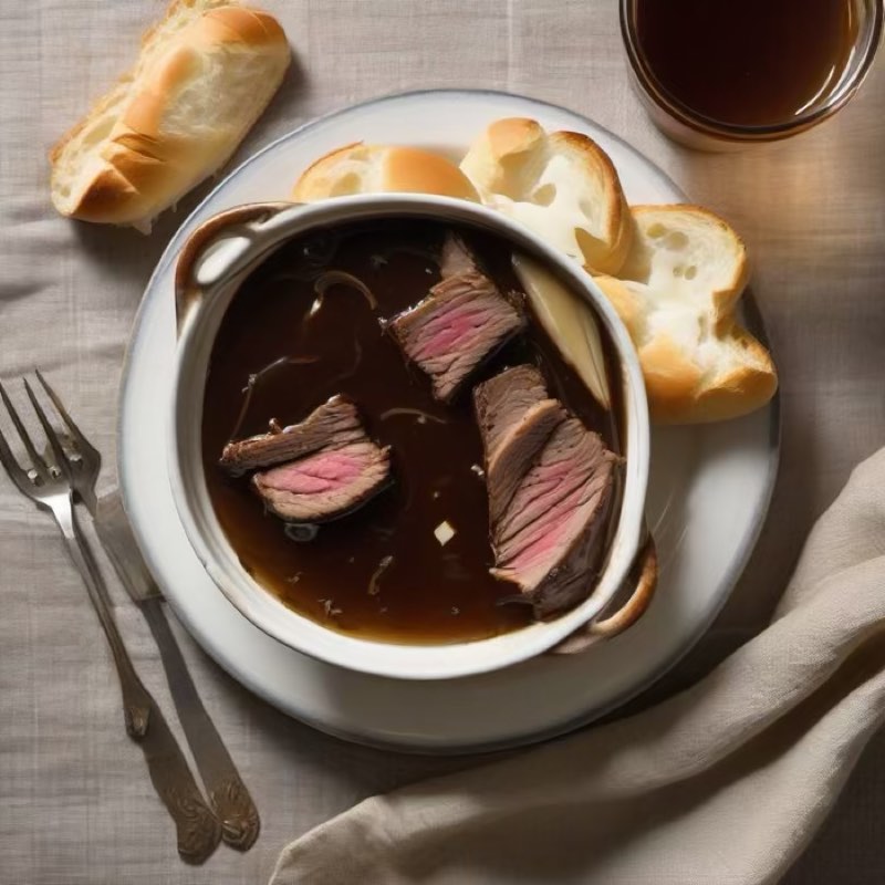 AI-generated illustration of French Dip with Au Jus