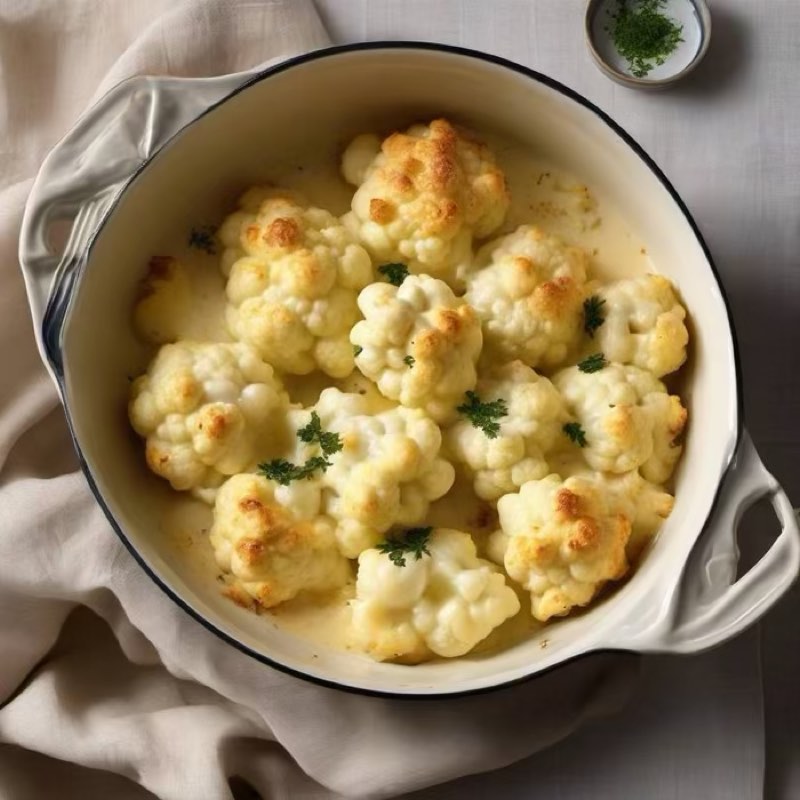 AI-generated illustration of Cauliflower Cheese