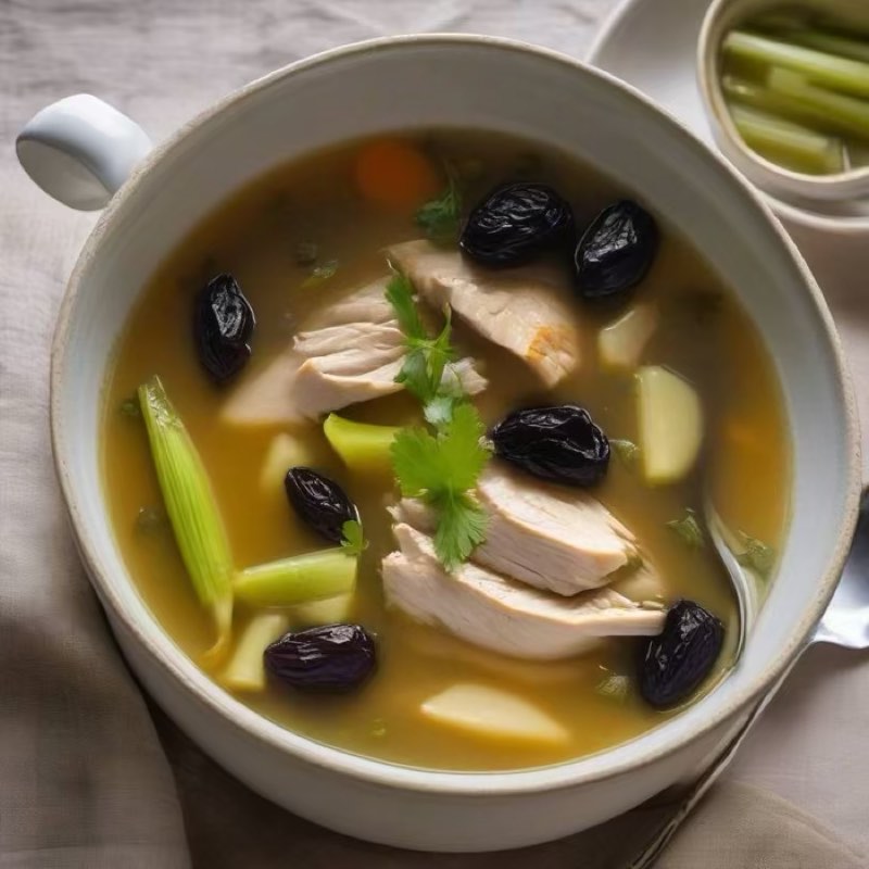 AI-generated illustration of Cock-a-Leekie Soup