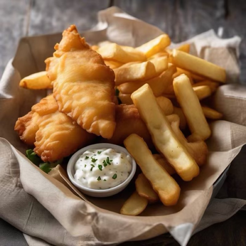 AI-generated illustration of Fish and Chips