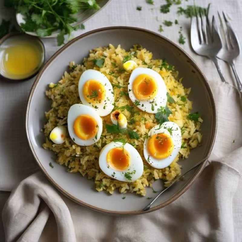 AI-generated illustration of Smoked Haddock Kedgeree