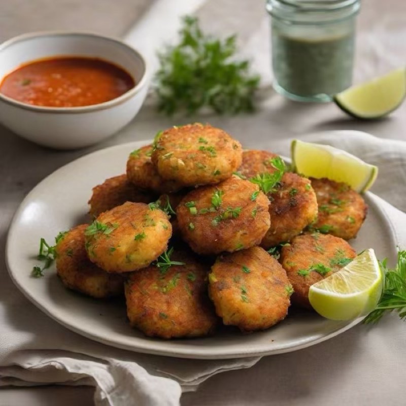 AI-generated illustration of Bajan Salt Fish Cakes