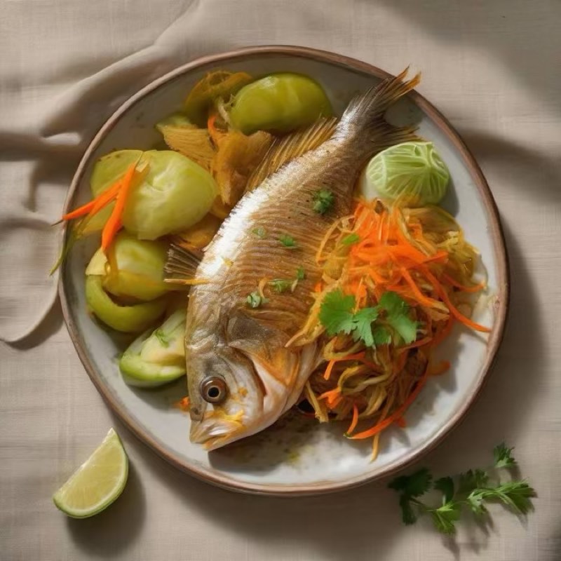 AI-generated illustration of Jamaican Escovitch Fish
