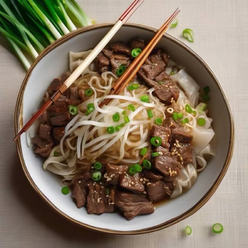 AI-generated illustration of Beef Chow Fun
