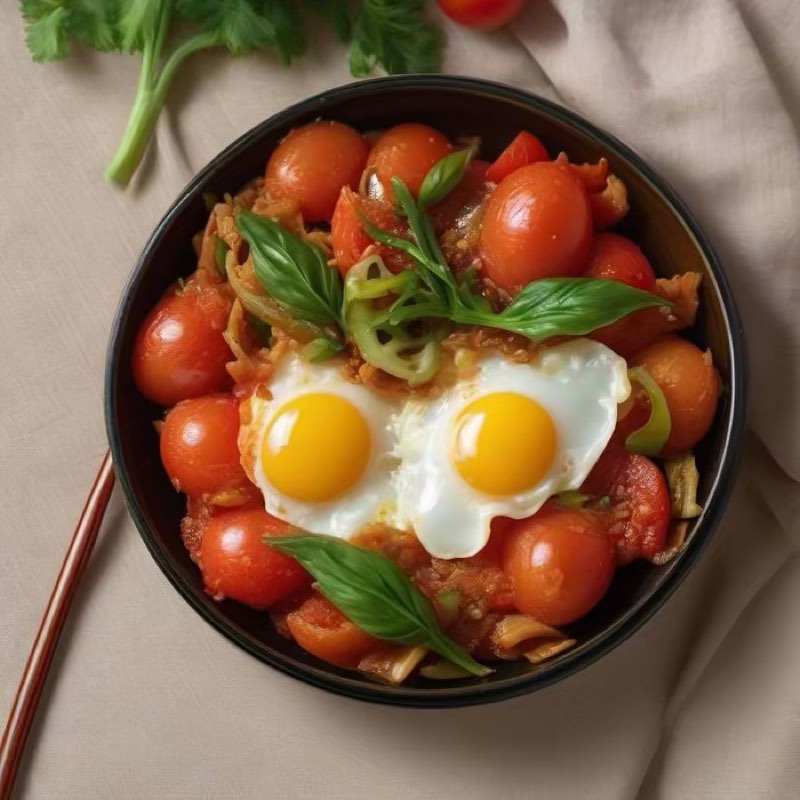 AI-generated illustration of Fan Qie Chao Dan Tomato and Egg Stir-Fry