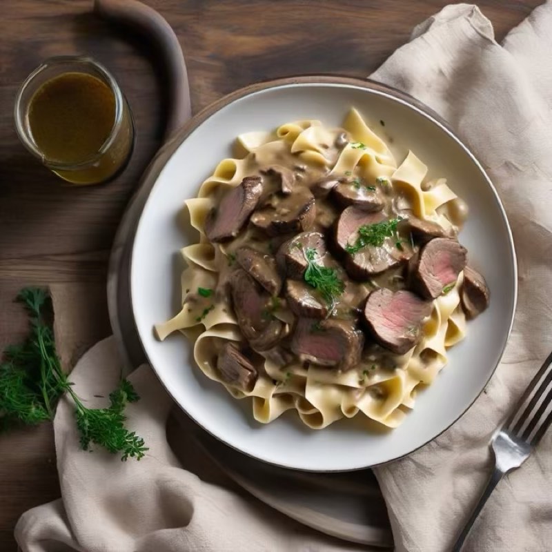 AI-generated illustration of Beef Stroganoff