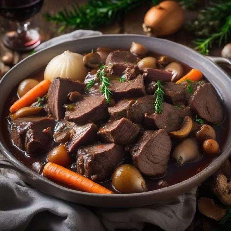 AI-generated illustration of Beef Bourguignon