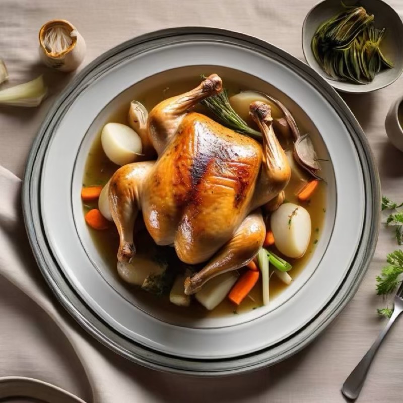 AI-generated illustration of Poule au Pot