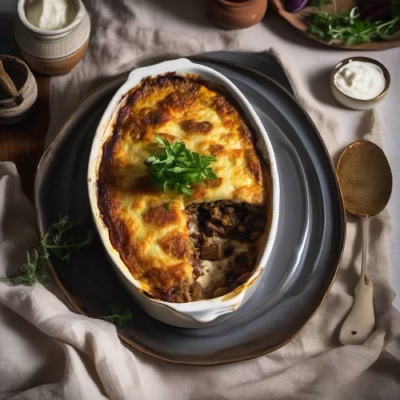 AI-generated illustration of Moussaka