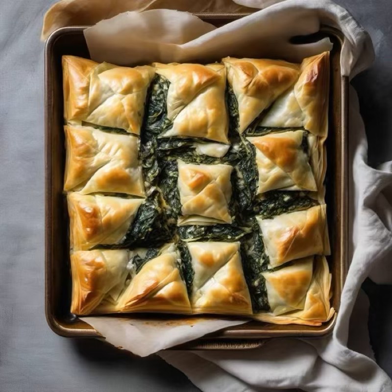 AI-generated illustration of Spanakopita