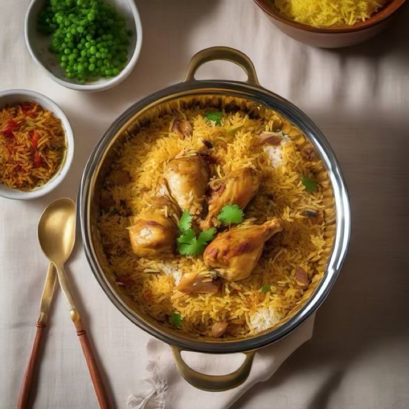 AI-generated illustration of Chicken Biryani