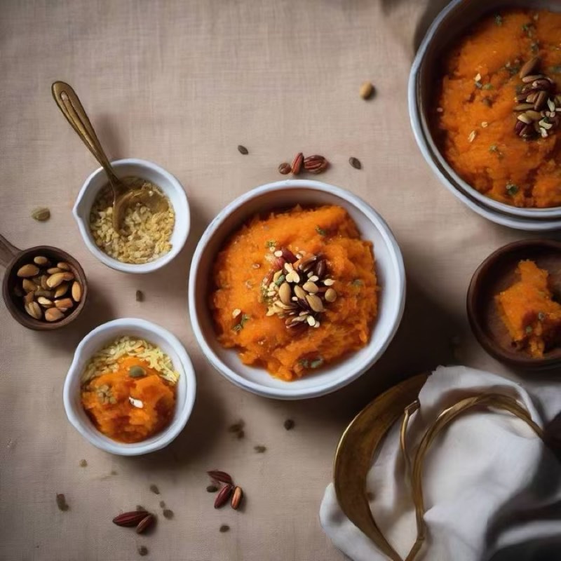 AI-generated illustration of Gajar ka Halwa