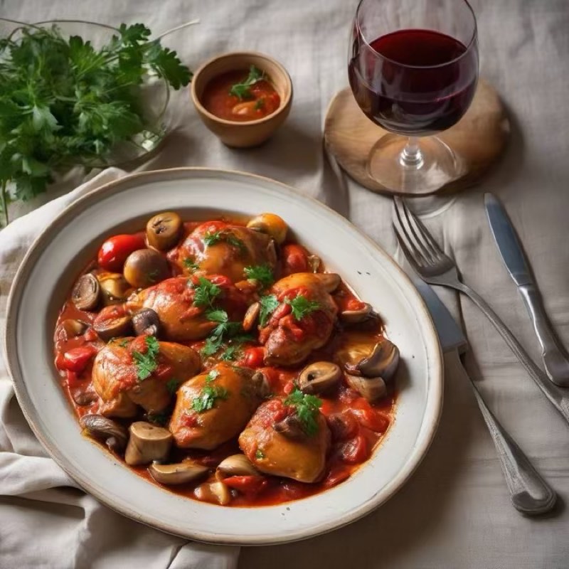 AI-generated illustration of Chicken Cacciatore