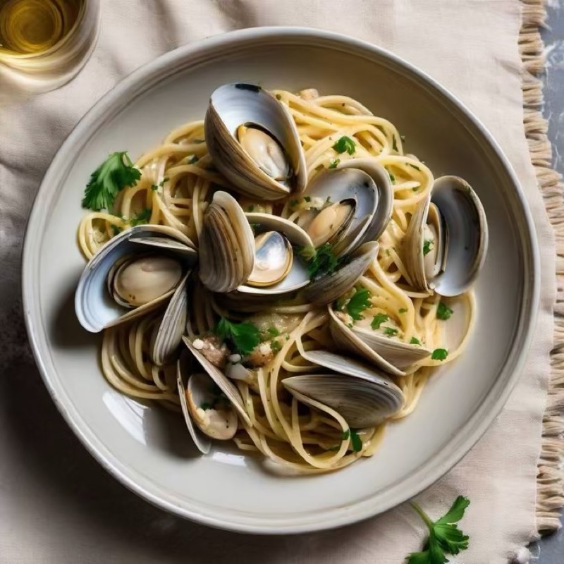 AI-generated illustration of Linguine alle Vongole