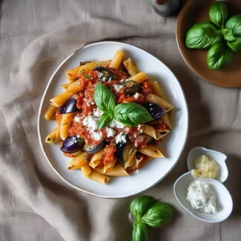 AI-generated illustration of Pasta alla Norma