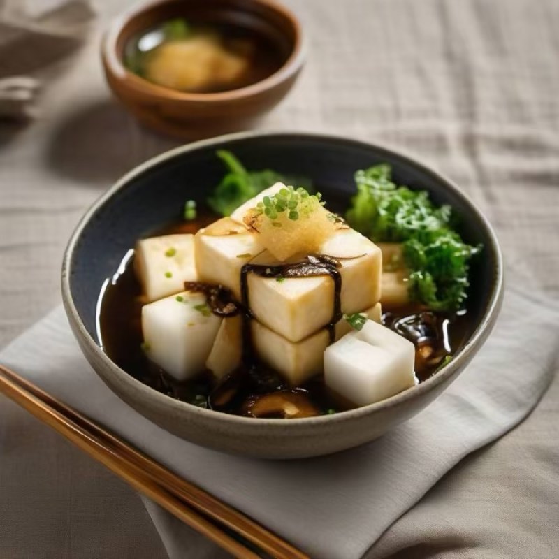 AI-generated illustration of Agedashi Tofu