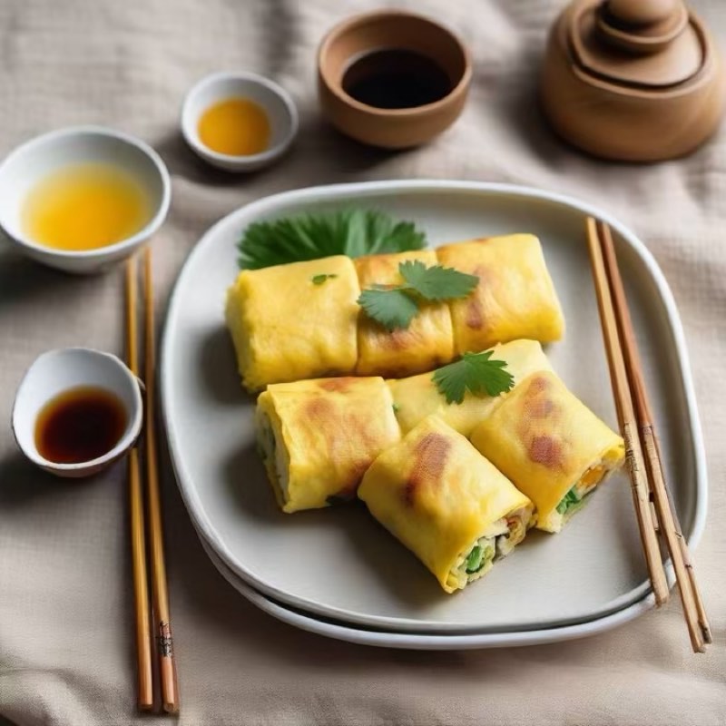 AI-generated illustration of Tamagoyaki Rolled Omelet