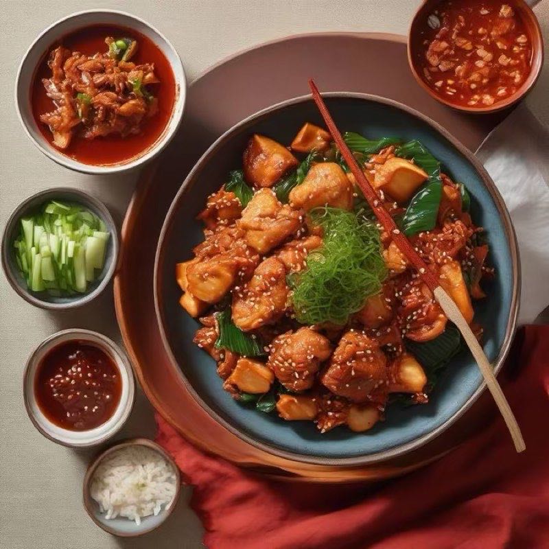 AI-generated illustration of Chuncheon Dakgalbi