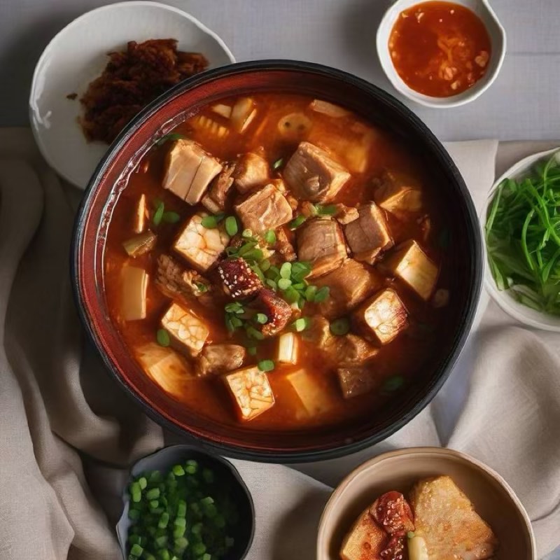 AI-generated illustration of Kimchi Jjigae with Pork