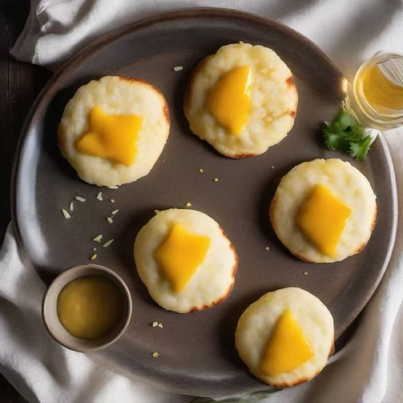 AI-generated illustration of Arepas con Queso