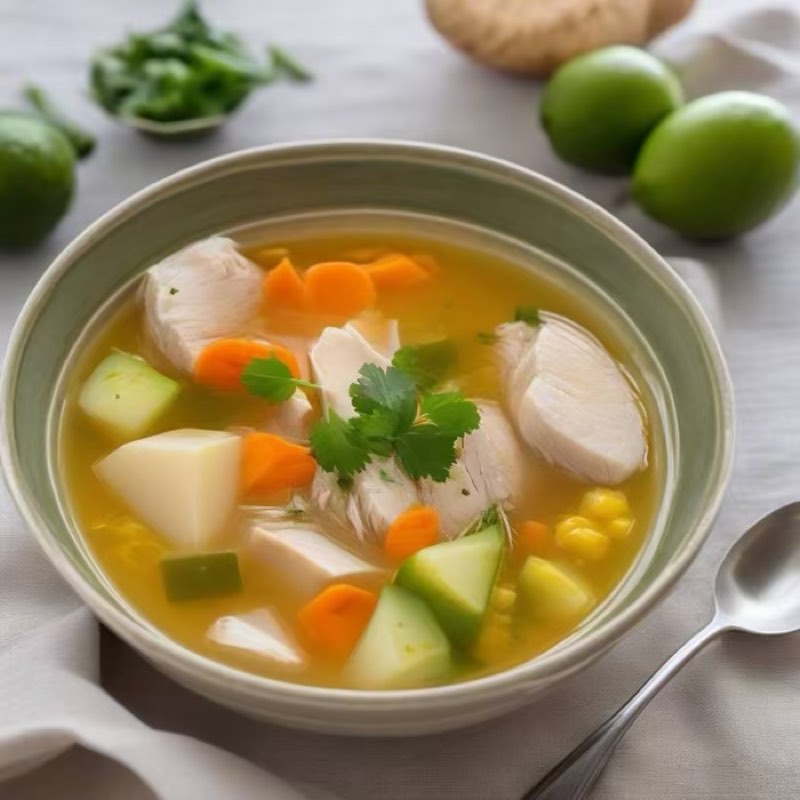 AI-generated illustration of Caldo de Pollo