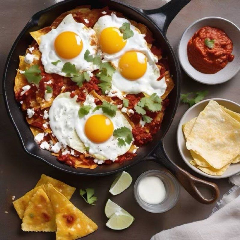 AI-generated illustration of Chilaquiles Rojos