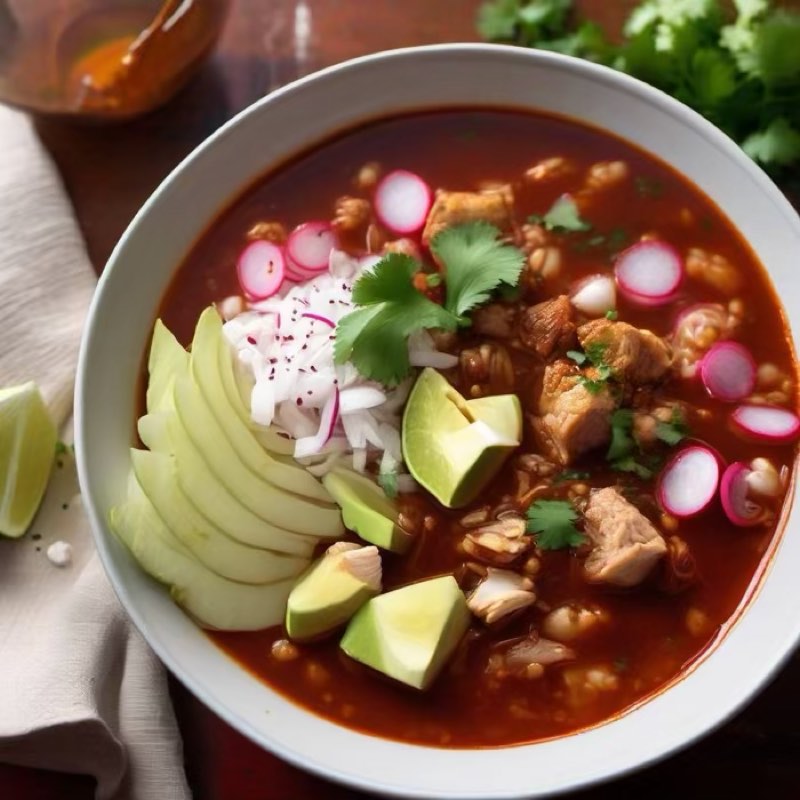 AI-generated illustration of Pozole Rojo