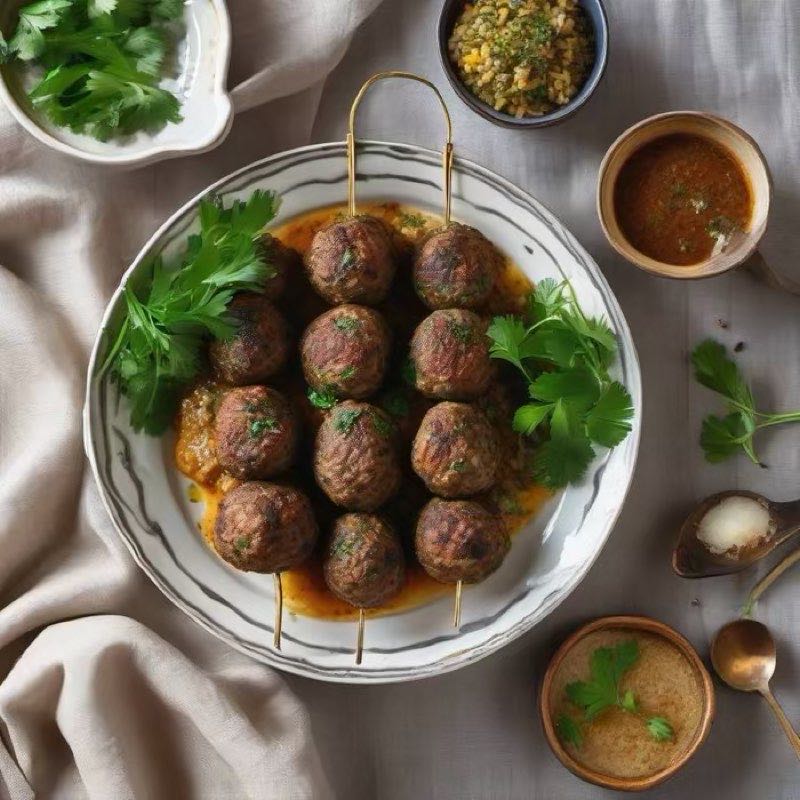 AI-generated illustration of Lamb Kofta with Parsley and Allspice