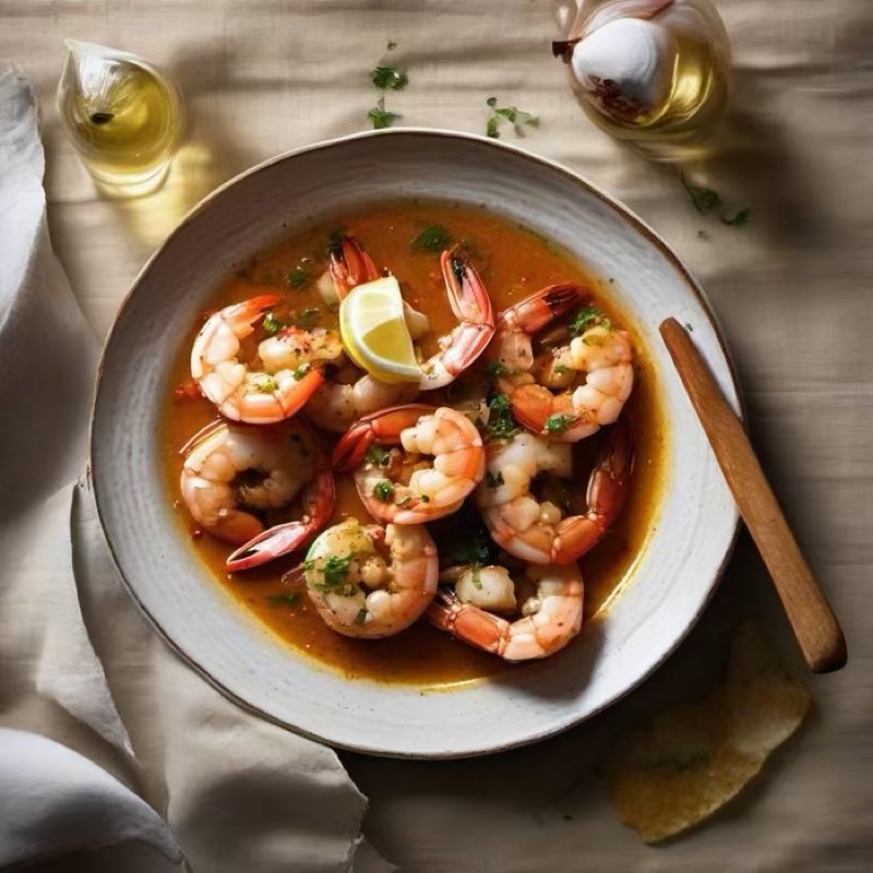 AI-generated illustration of Gambas al Ajillo