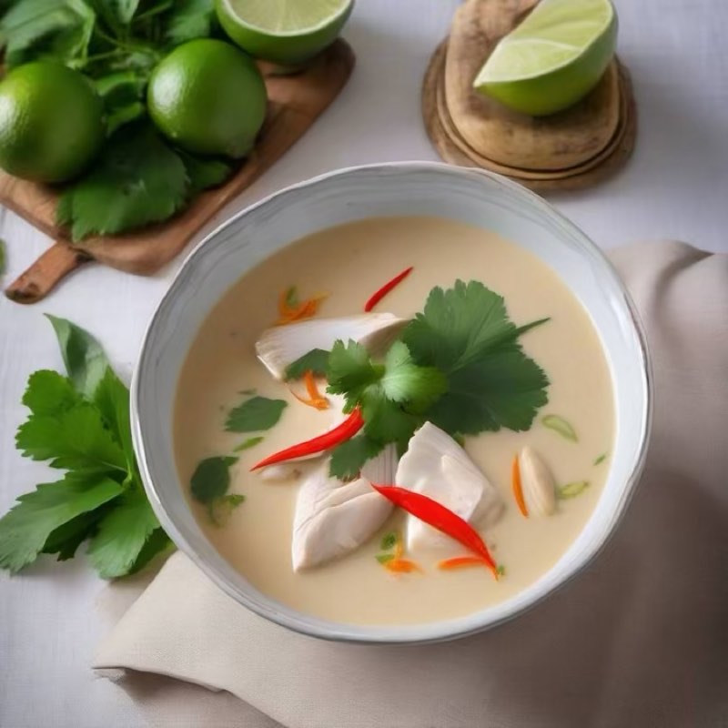 AI-generated illustration of Tom Kha Gai