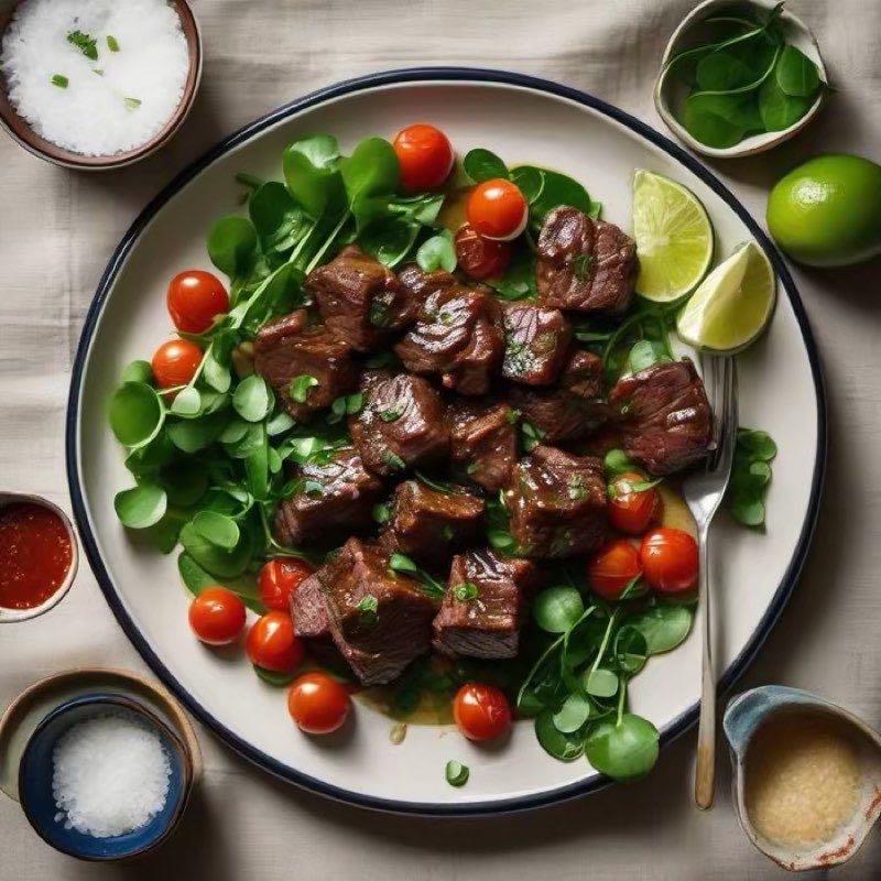 AI-generated illustration of Bo Luc Lac Shaking Beef