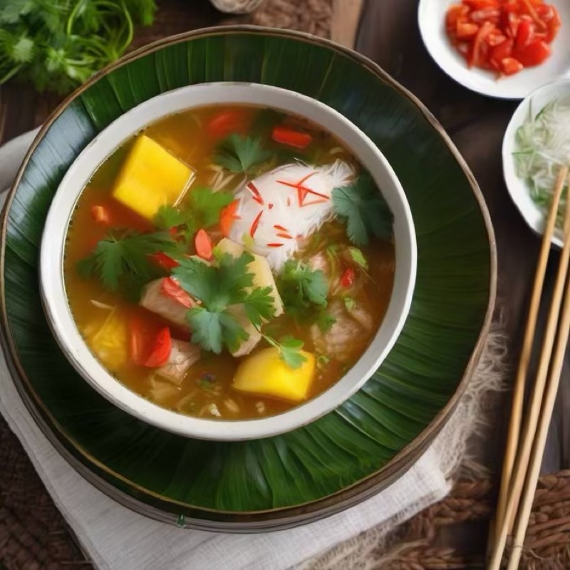 AI-generated illustration of Canh Chua Ca Sour Fish Soup