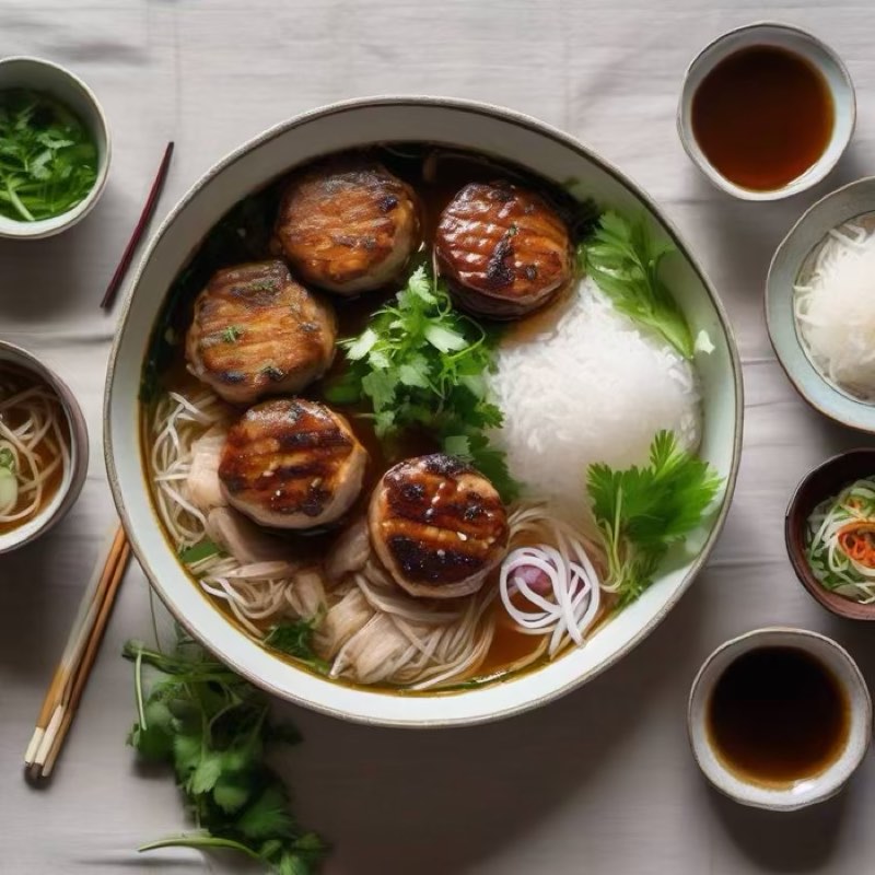 AI-generated illustration of Hanoi Bun Cha